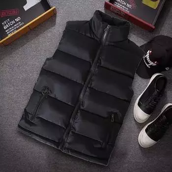 Осенне-зимняя мужская жилетка, куртка, приталенный крой, воротник-стойка, безрукавки, пуховики, повседневный жилет, мужское теплое пальто XXXXXL белый