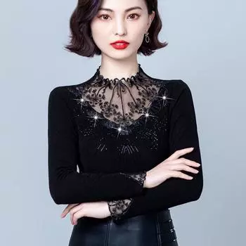 Осенне-зимняя новая бархатная утолщенная рубашка с вышивкой, универсальная и тонкая рубашка с длинными рукавами внутри M
