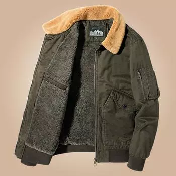 Осенне-зимняя новая хлопковая одежда, мужские стираные рабочие куртки, хлопковые плюс бархатные мужские куртки из шерпа M