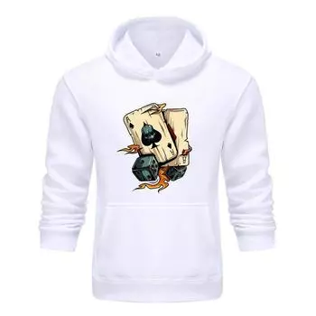 Осенне-зимняя новая индивидуальная одежда с принтом для мужчин и женщин, толстовка с капюшоном для любителей, пуловер для бега, спортивная толстовка S белый