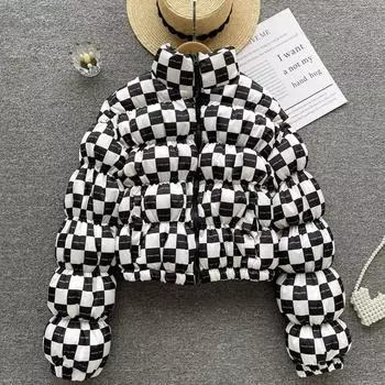 Осенне-зимняя новая короткая женская куртка с небольшим дизайном и смыслом, теплая утолщенная куртка с высоким воротником