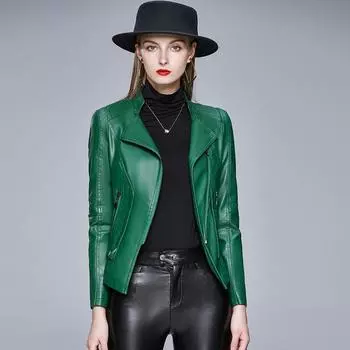 Осенне-зимняя новая кожаная одежда, женское пальто из искусственной кожи, облегающая женская кожаная куртка, большая 4XL