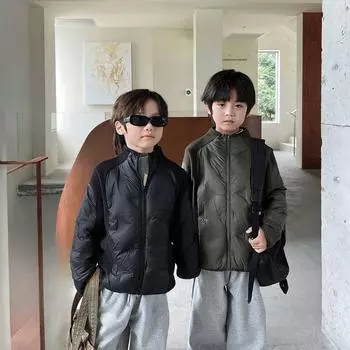 Осенне-зимняя новая легкая и тонкая детская куртка для детей 100cm чёрный