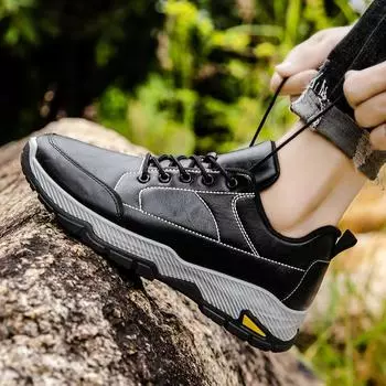 Осенне-зимняя новая модная мужская обувь на шнуровке из кожи для скалолазания на открытом воздухе, мягкая подошва, низкие повседневные туфли 39