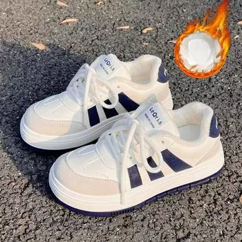 Осенне-зимняя новая модная универсальная повседневная обувь Ermian на флисовой подкладке Niche Ins 35