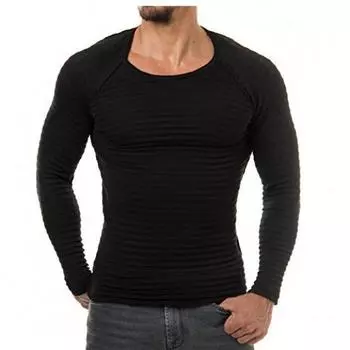 Осенне-зимняя новая мужская футболка с длинными рукавами и круглым вырезом, мужская базовая рубашка из чистого хлопка, повседневная свободная базовая футболка больших размеров S белый