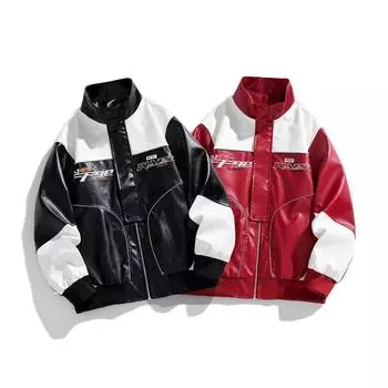 Осенне-зимняя новая мужская кожаная куртка, искусственная кожа Locomotive, тонкая кожа M чёрный