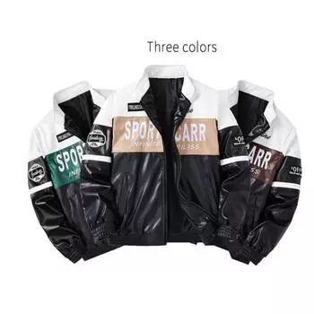 Осенне-зимняя новая мужская кожаная мотоциклетная куртка из искусственной кожи, свободная уличная брендовая куртка в стиле хип-хоп L
