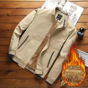 Осенне-зимняя новая мужская куртка из шерсти и толстого пальто с потертостями, мужская повседневная рубашка с воротником-стойкой M