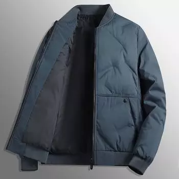 Осенне-зимняя новая мужская куртка-пуховик, бейсбольная куртка, легкая и теплая куртка M чёрный
