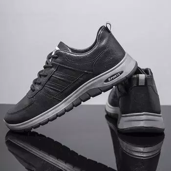 Осенне-зимняя новая мужская обувь, уличная прогулочная обувь, модные кроссовки, повседневная обувь, мужские кроссовки 39 чёрный