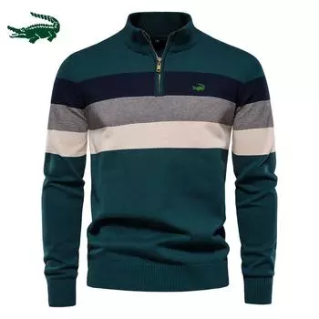 Осенне-зимняя новая мужская одежда с открытым воротником-стойкой, мужской свитер, пуловер, вязаный свитер, мужской свитер S