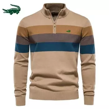 Осенне-зимняя новая мужская одежда с открытым воротником-стойкой, мужской свитер, пуловер, вязаный свитер, мужской свитер S