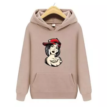 Осенне-зимняя новая персонализированная женская одежда с принтом аватара, мужская и женская толстовка с капюшоном для любителей, пуловер, спортивная толстовка для бега S чёрный