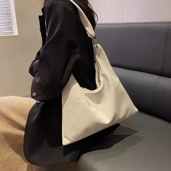 Осенне-зимняя новая сумка-мессенджер из искусственной кожи для поездок на работу под мышкой, женская сумка через плечо с высокой текстурой, простая и универсальная сумка чёрный