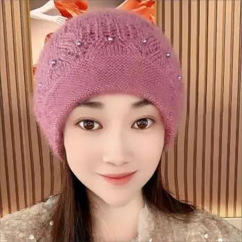 Осенне-зимняя новая вязаная модная шапка с ворсом, двойная утолщенная защита ушей, холодная теплая шапка, оригинальная шерстяная шапка, женская шапка One Size
