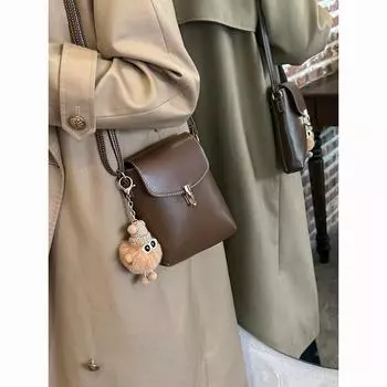 Осенне-зимняя новая высококачественная сумка-мессенджер через плечо, простая однотонная нишевая мини-сумка для мобильного телефона, модная универсальная сумка для мелочей