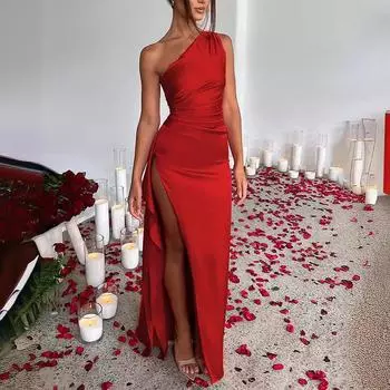 Осенне-зимняя новая женская одежда без рукавов подтяжки с наборным воротником платье для подружек невесты с открытой спиной облегающее платье с запахом на бедрах S зелёный