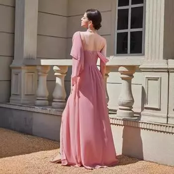 Осенне-зимняя новая женская одежда сексуальное банкетное платье на подтяжках однотонное платье S розовый