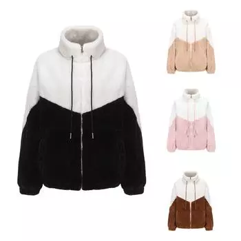 Осенне-зимняя новая женская плюшевая куртка с капюшоном и длинными рукавами, теплая хлопковая одежда одного цвета, однотонный короткий топ XXL чёрный