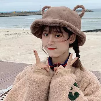 Осенне-зимняя новая женская шапка с выдолбленными ушками, пушистая рыбацкая шапка, теплая уличная тазик для отдыха C темно-розовый