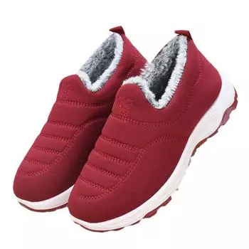 Осенне-зимняя обувь из старого пекинского хлопка, женская плюшевая утолщенная прогулочная теплая и износостойкая обувь, нескользящая обувь для мам 36