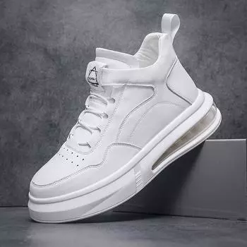 Осенне-зимняя обувь с высоким берцем для мужчин, повседневная обувь с воздушной подушкой, мягкая подошва, белые туфли, модная обувь, источник, место для источника 38