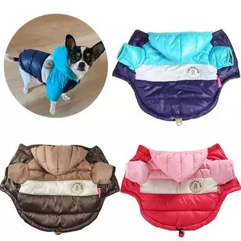 Осенне-зимняя одежда для домашних животных для маленьких и средних собак, водонепроницаемые теплые толстовки для собак, пальто, куртка для щенков, одежда для кошек, одежда для чихуахуа, французский бульдог, мопс 10# синий