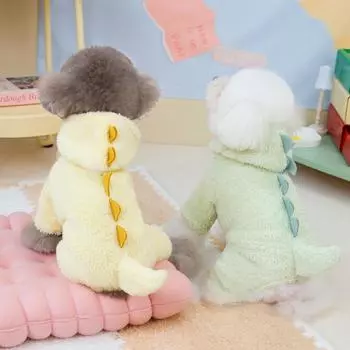 Осенне-зимняя одежда для собак, милый комплект с мультяшными питомцами, одежда для четвероногих животных, бархатная одежда для маленьких и средних щенков XS