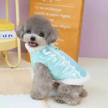 Осенне-зимняя одежда для собак, однотонная одежда из хлопка для собак, узорчатая одежда с пайетками, плюшевая одежда для маленьких и средних собак, одежда для щенков XS