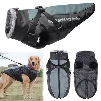 Осенне-зимняя одежда для собак, уличная ветрозащитная светоотражающая флисовая куртка для щенков маленьких и больших собак, кошек, золотистого ретривера XL
