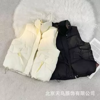 Осенне-зимняя одежда с хлопчатобумажной подкладкой, уменьшающая старение, жилеты, свободные и тонкие жилеты, одежда из хлопка, куртки, женская одежда M белый