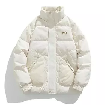 Осенне-зимняя однотонная куртка с воротником-стойкой на хлопковой подкладке для мужчин, утолщенная теплая модная куртка с хлопковой подкладкой M