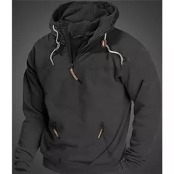 Осенне-зимняя однотонная мужская повседневная куртка европейского размера с капюшоном, молодежная мужская куртка L чёрный