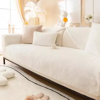 Осенне-зимняя однотонная плюшевая подушка для дивана, современная простая супермягкая нескользящая подушка для дивана, полотенце 70*70cm