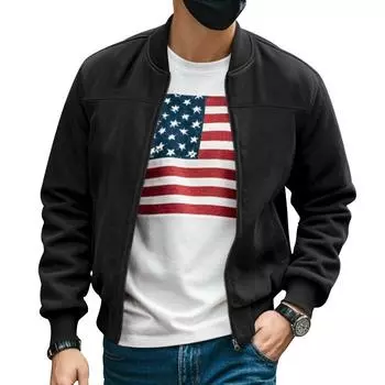 Осенне-зимняя однотонная повседневная модная куртка мужская вельветовая куртка с лацканами новая американская ретро-мульти-сумка рабочая куртка S чёрный