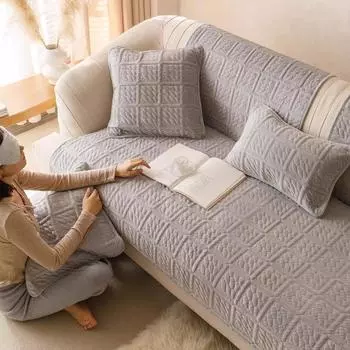 Осенне-зимняя плюшевая подушка для дивана, универсальный чехол для дивана на четыре сезона, простая подушка, новый нескользящий чехол, тканевое полотенце 70*70cm