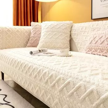 Осенне-зимняя плюшевая противоскользящая подушка для дивана, универсальная для всех сезонов, современный простой противоскользящий чехол, тканевая подушка для сиденья, утолщенная 70*70cm