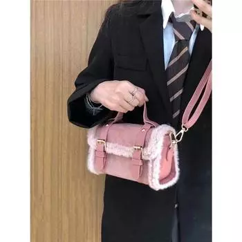Осенне-зимняя плюшевая сумка для женщин, новая высококачественная сумка Cambridge, дизайнерская сумка через плечо из меха, универсальная сумка для мобильного телефона для женщин