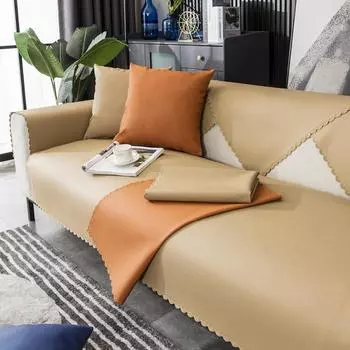 Осенне-зимняя подушка для дивана из искусственной кожи, водонепроницаемая, нескользящая, для домашних животных, устойчивая к моче, с антипригарным покрытием, шерстяная, скандинавская, современная, одноразовое полотенце 50x70cm