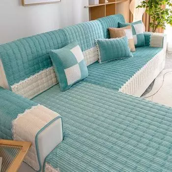 Осенне-зимняя подушка для дивана, нескользящий плюшевый чехол на сиденье, чехол для дивана, чехол для полотенца на спинку, ткань, вельветовая подушка 70*70cm