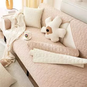 Осенне-зимняя подушка для дивана, новая плюшевая утолщенная кремовая ветровка, простой нескользящий чехол для дивана, тканевое полотенце 70*70cm