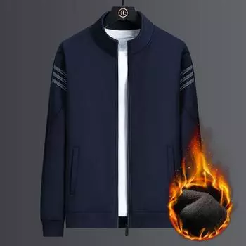 Осенне-зимняя повседневная бархатная толстовка мужская зимняя толстовка с воротником-стойкой мужская свободная спортивная теплая куртка длинные рукава L