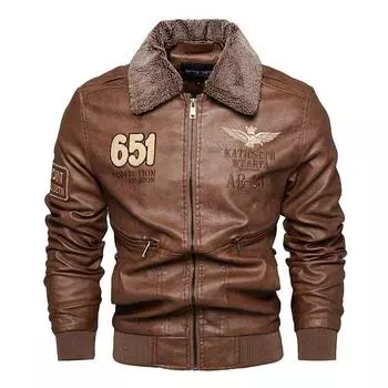 Осенне-зимняя повседневная кожаная куртка с лацканами в стиле локомотива, мужская модная ретро-термальная кожаная куртка для мужчин L