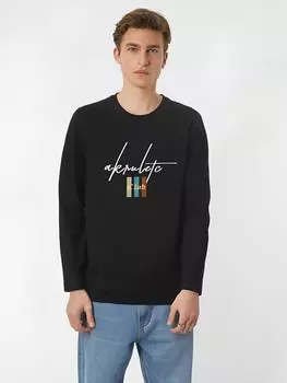 Осенне-зимняя повседневная мужская футболка с длинными рукавами из чистого хлопка большого размера с круглым вырезом S