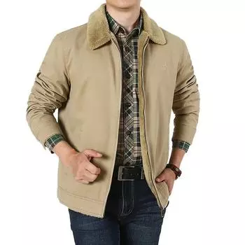 Осенне-зимняя повседневная утолщенная теплая куртка с лацканами, бархатная куртка для мужчин из чистого хлопка, хлопковая подкладка, одежда для мужчин M