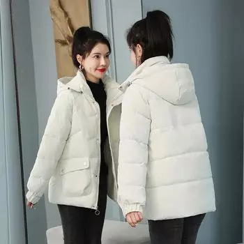 Осенне-зимняя пуховая куртка средней длины, модная стеганая куртка, женская стеганая куртка свободного покроя, толстый бархат плюс XXXL белый
