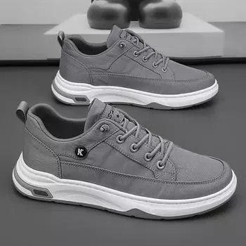 Осенне-зимняя рабочая обувь Весенне-осенняя старая Пекинская тканевая обувь Мужская обувь из парусины Повседневная модная обувь для работы с одной педалью Классическая спортивная обувь 39 серый