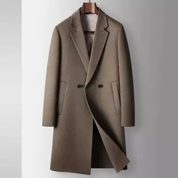 Осенне-зимняя разгрузка белого гусиного пуха, молодежный, роскошный, деловой, двухсторонний твидовый тренчкот 170 верблюд