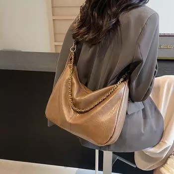 Осенне-зимняя ретро-модная сумка для женщин 2024 года, новая повседневная универсальная сумка-мессенджер, большая вместительная сумка через плечо покинуть белый